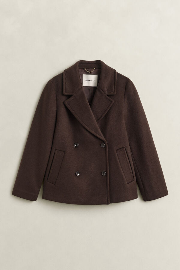 Wool Blend Peacoat — DEEP BROWN