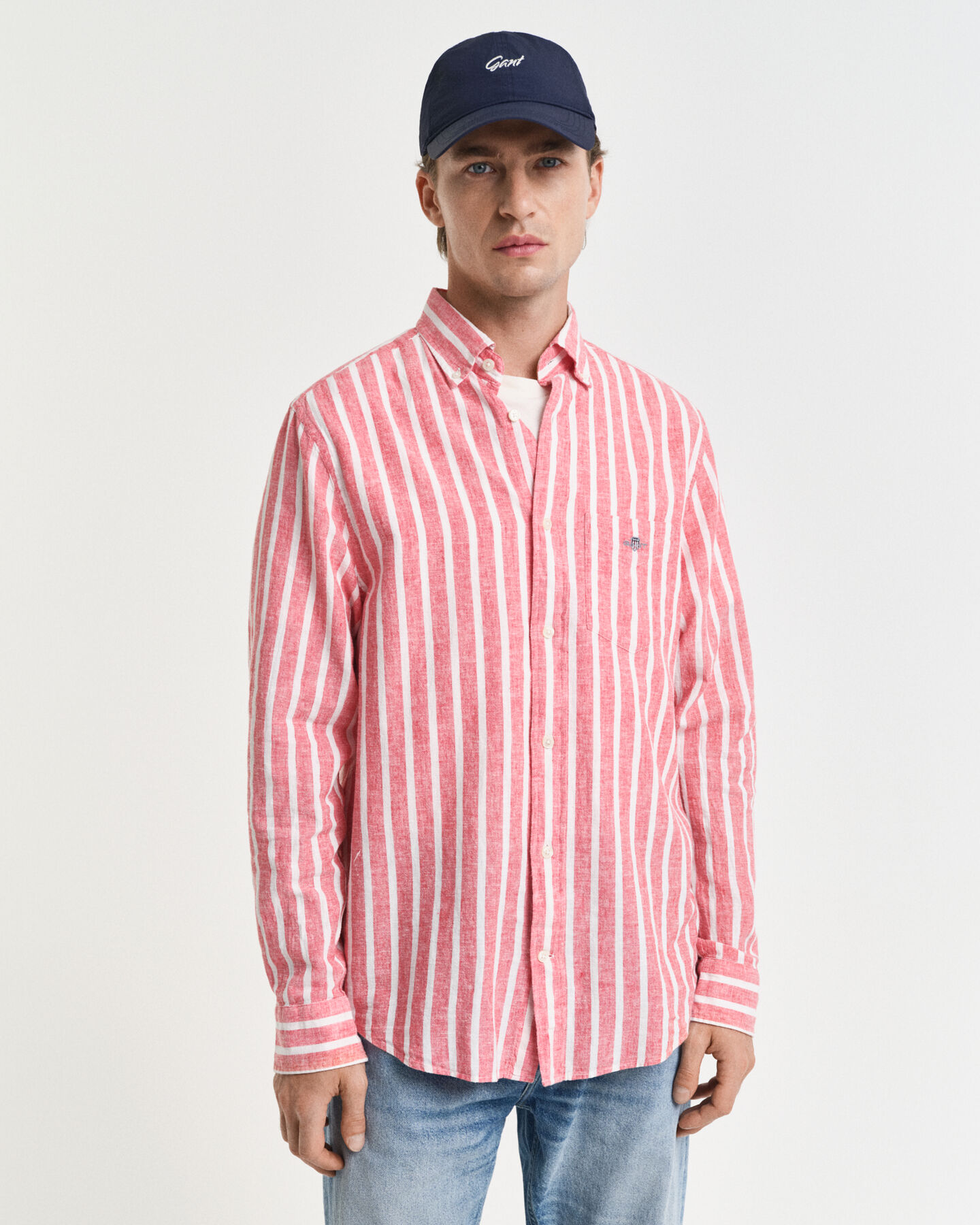 Regular Fit Striped Cotton Linen Shirt