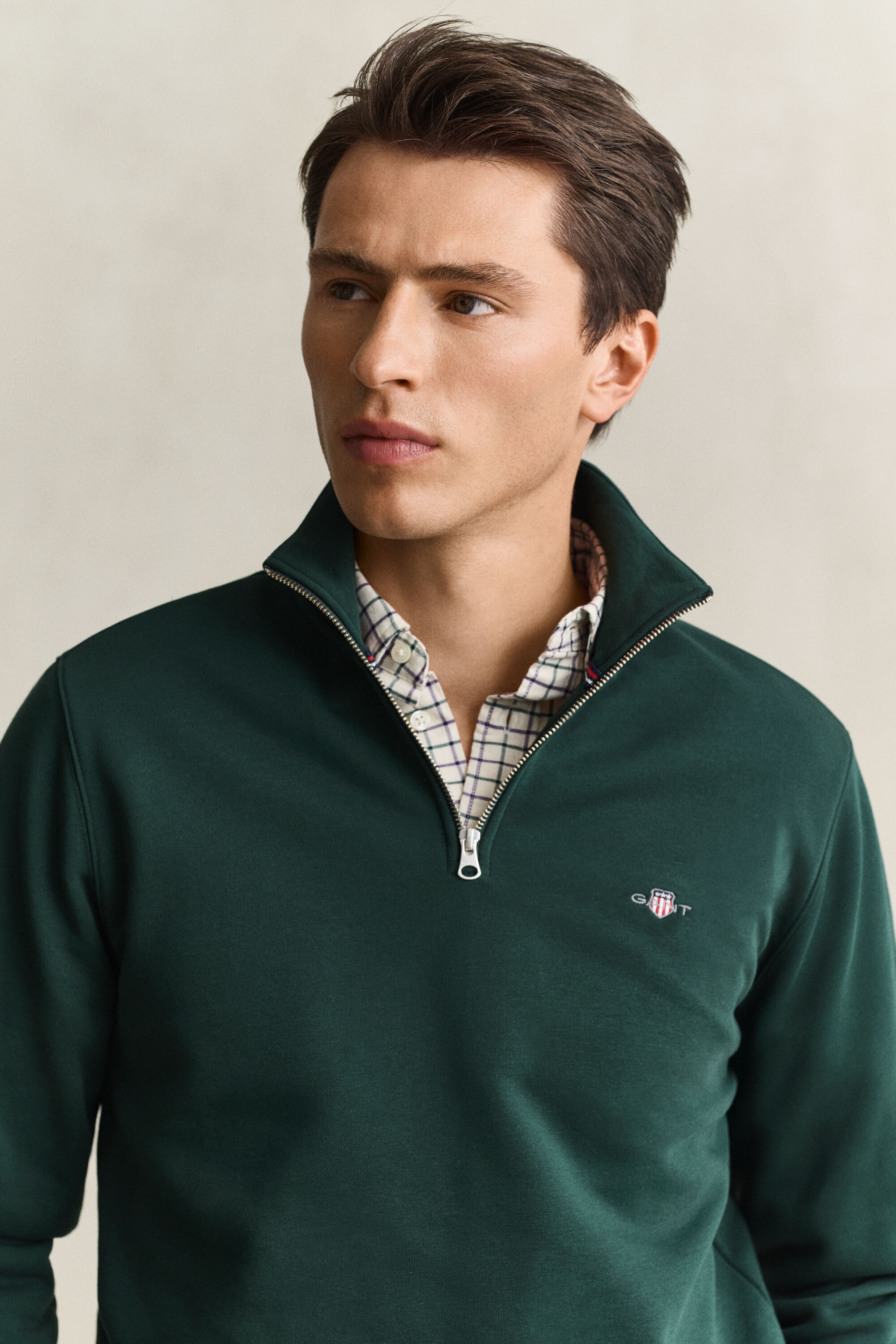Shield Half-Zip Sweatshirt — TARTAN GREEN