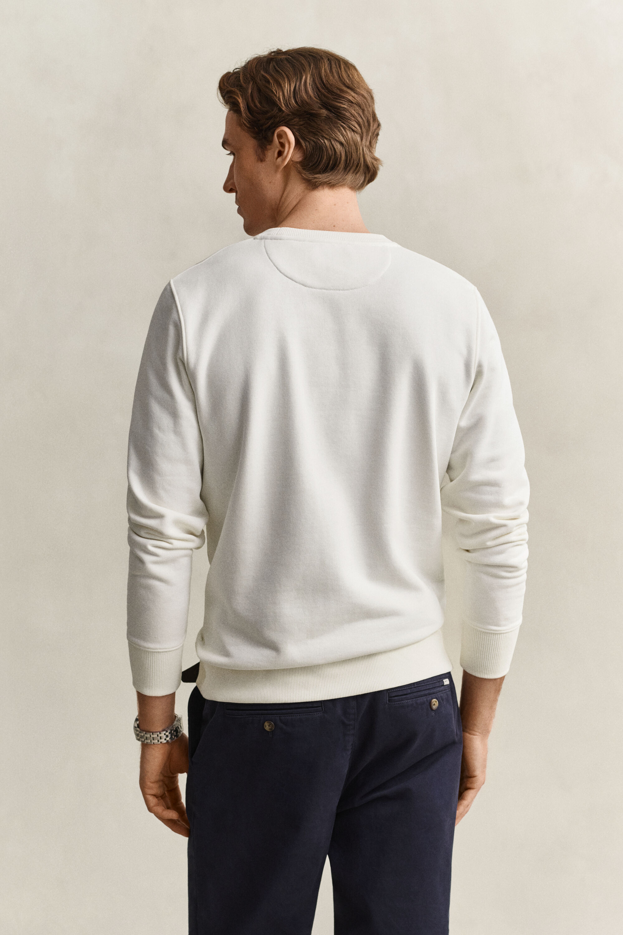 Shield Crew Neck Sweatshirt — EGGSHELL
