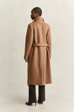 Belted Wool Blend Coat — ROASTED WALNUT 2