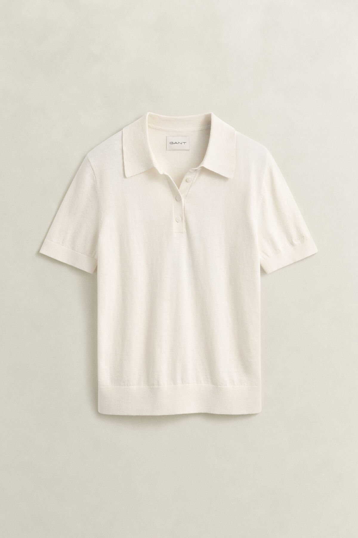 Light Knitted Polo Sweater — CREAM