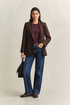 Classic Cable Knit Sweater — DARKENED WINE 5