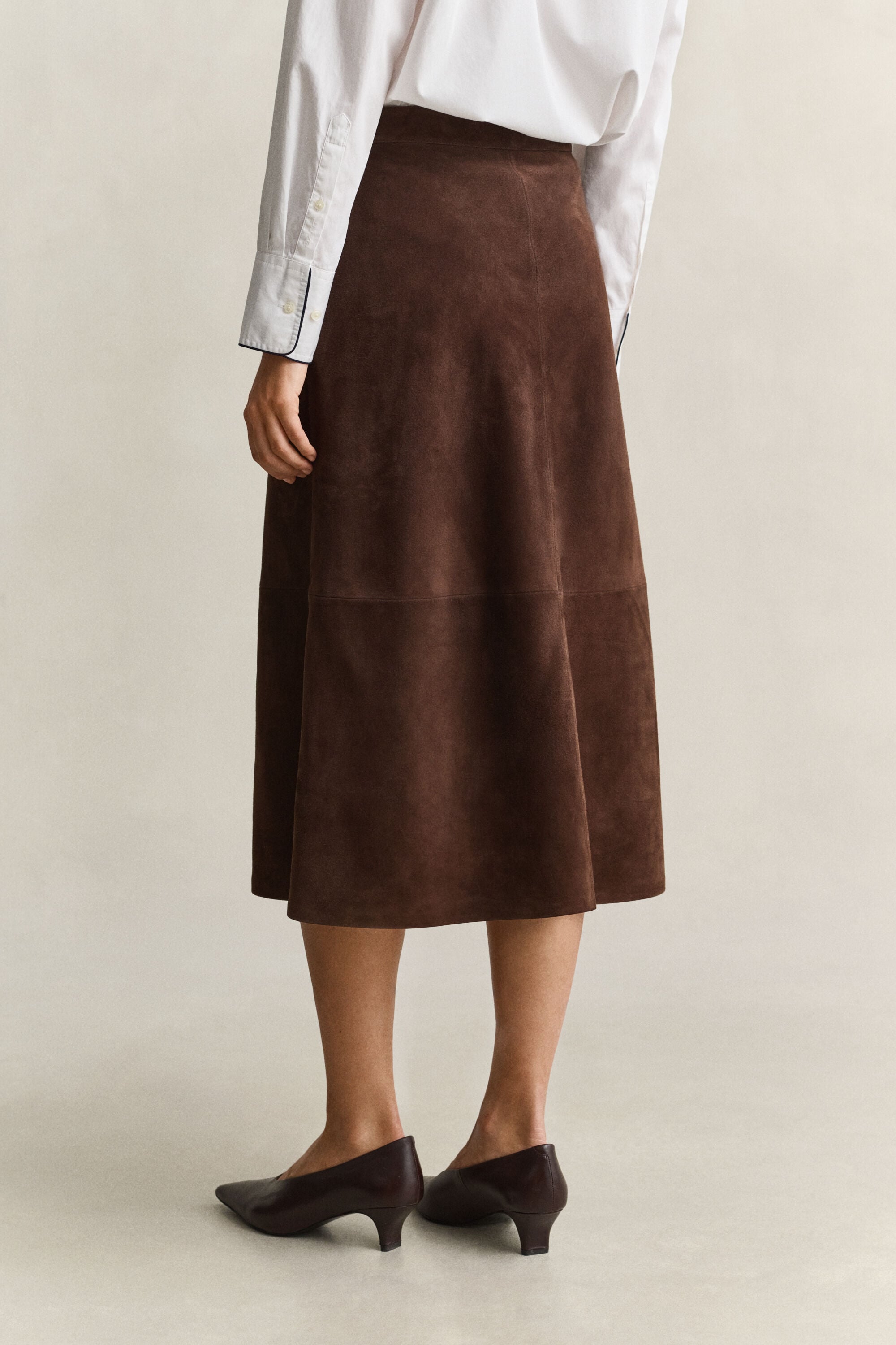 Flared Suede Skirt