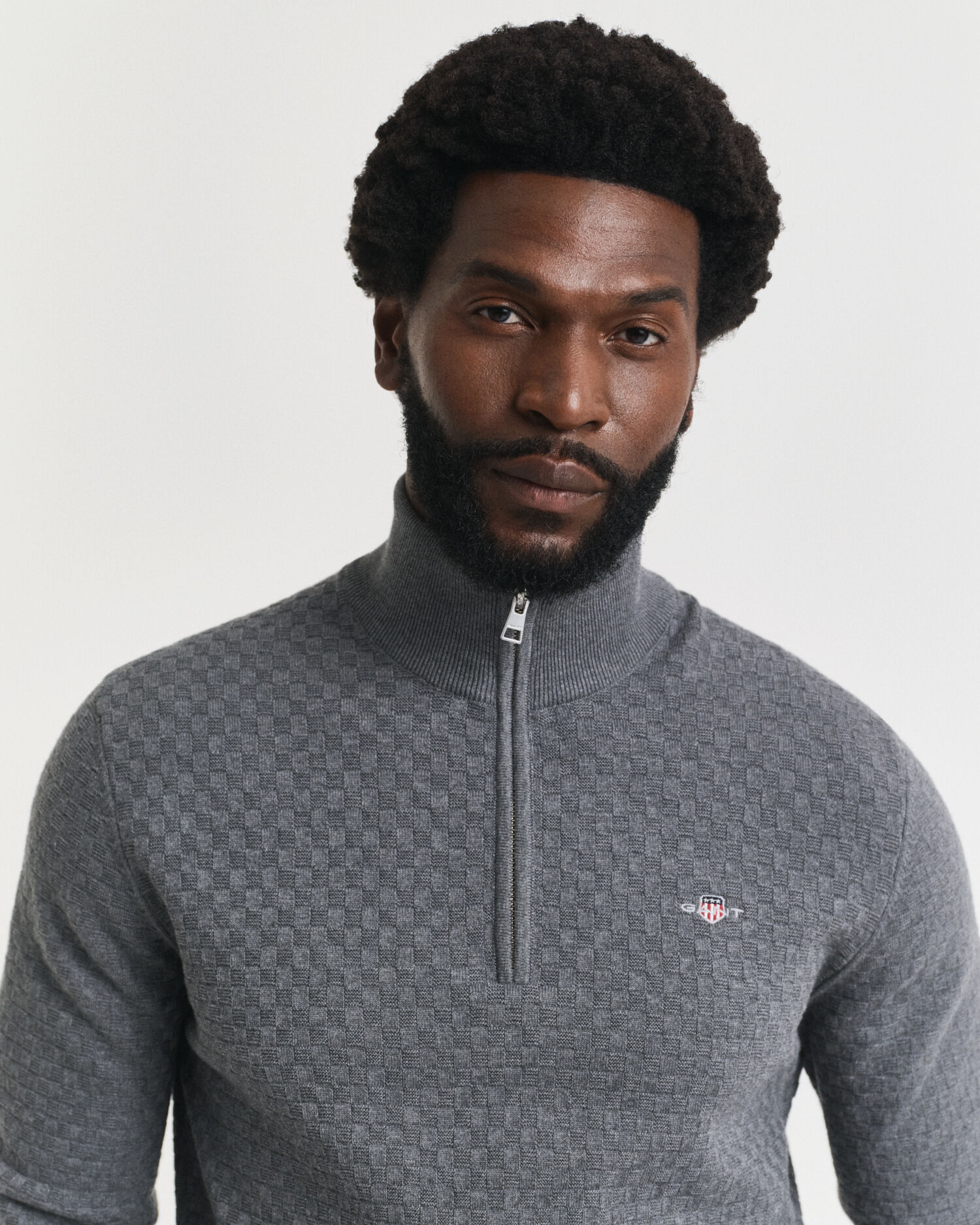Micro Textured Half-Zip Sweater - GANT
