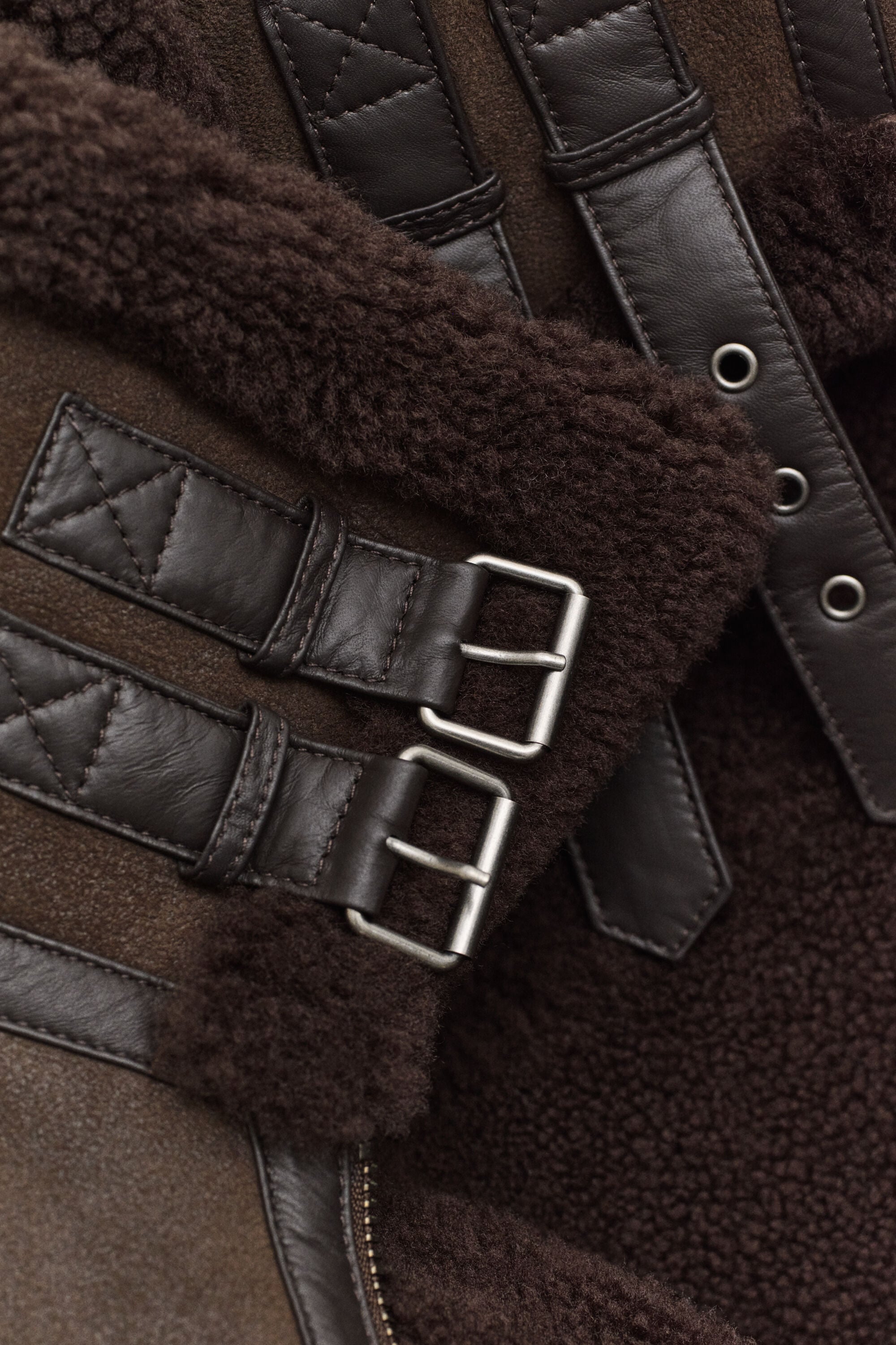 Shearling Jacket — BLACK BROWN