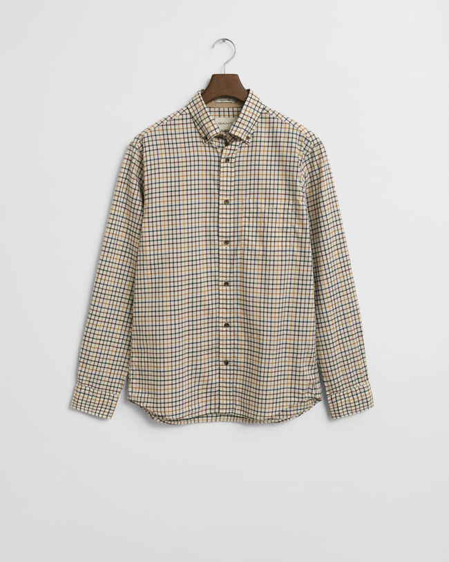 Regular Fit Tattersall Checked Twill Shirt