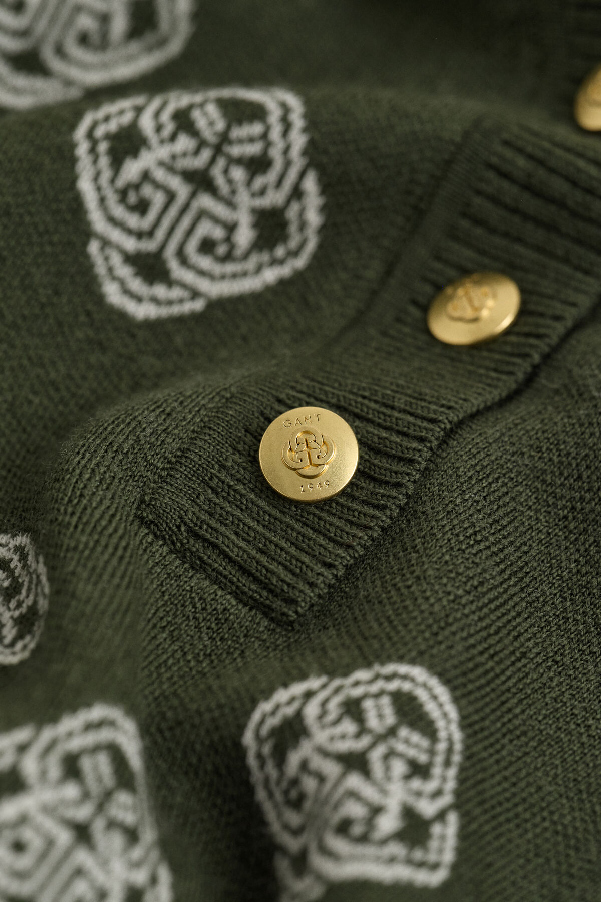 Knitted Monogram Polo Dress — MOSSY GREEN