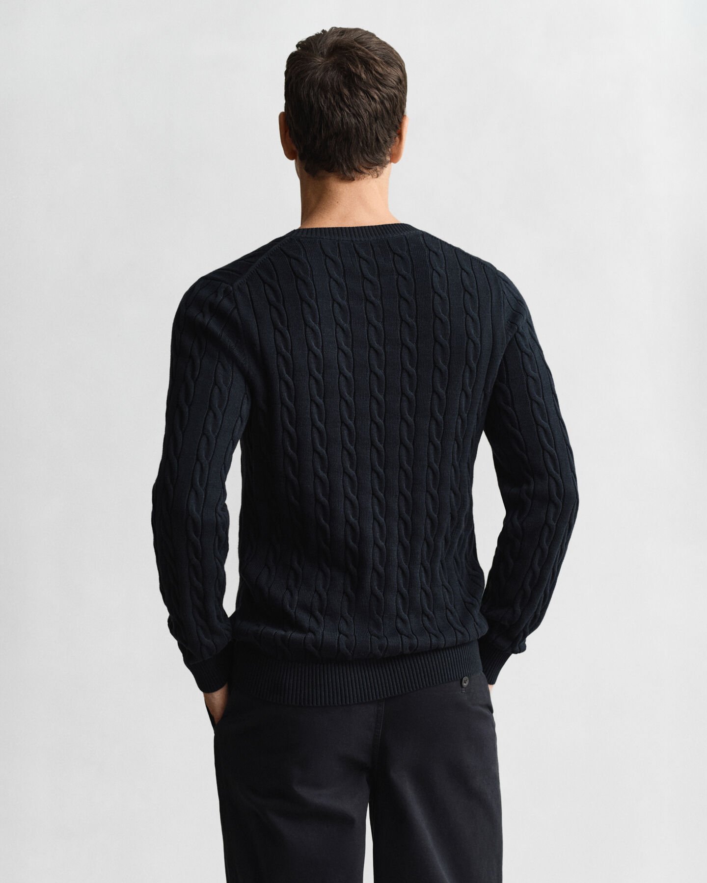 Cotton Cable Knit Crew Neck Sweater
