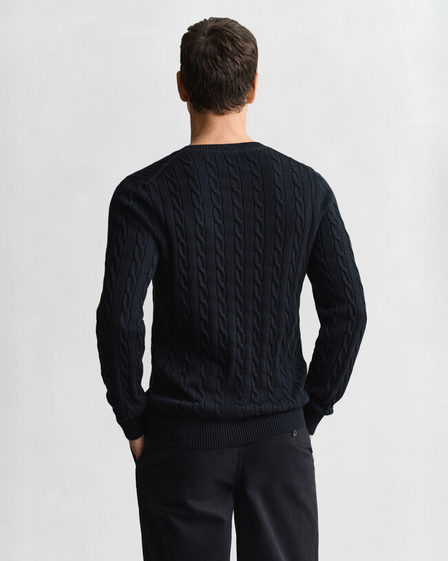 Cotton Cable Knit Crew Neck Sweater