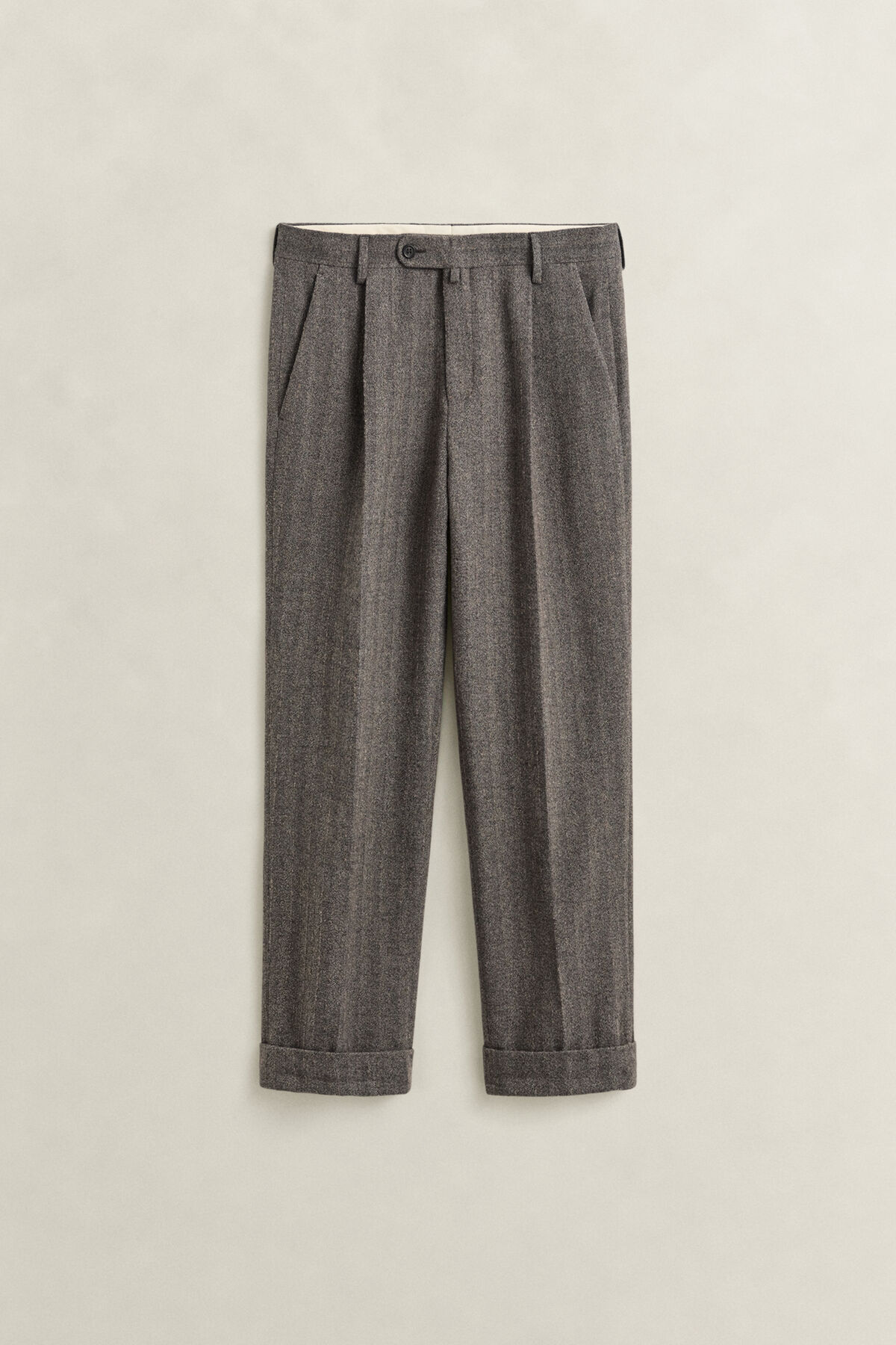 Pinstriped Suit Pants — SHADOW BROWN