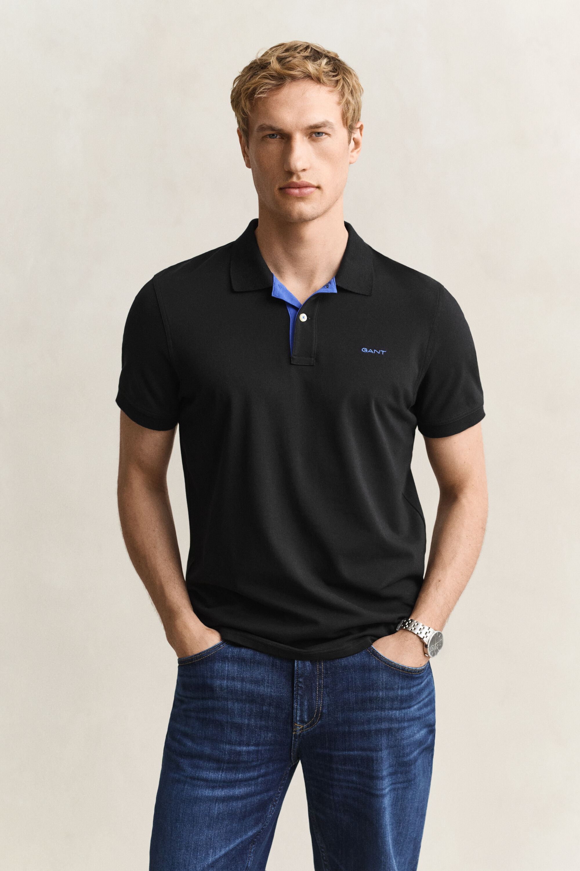 Contrast Piqué Polo Shirt