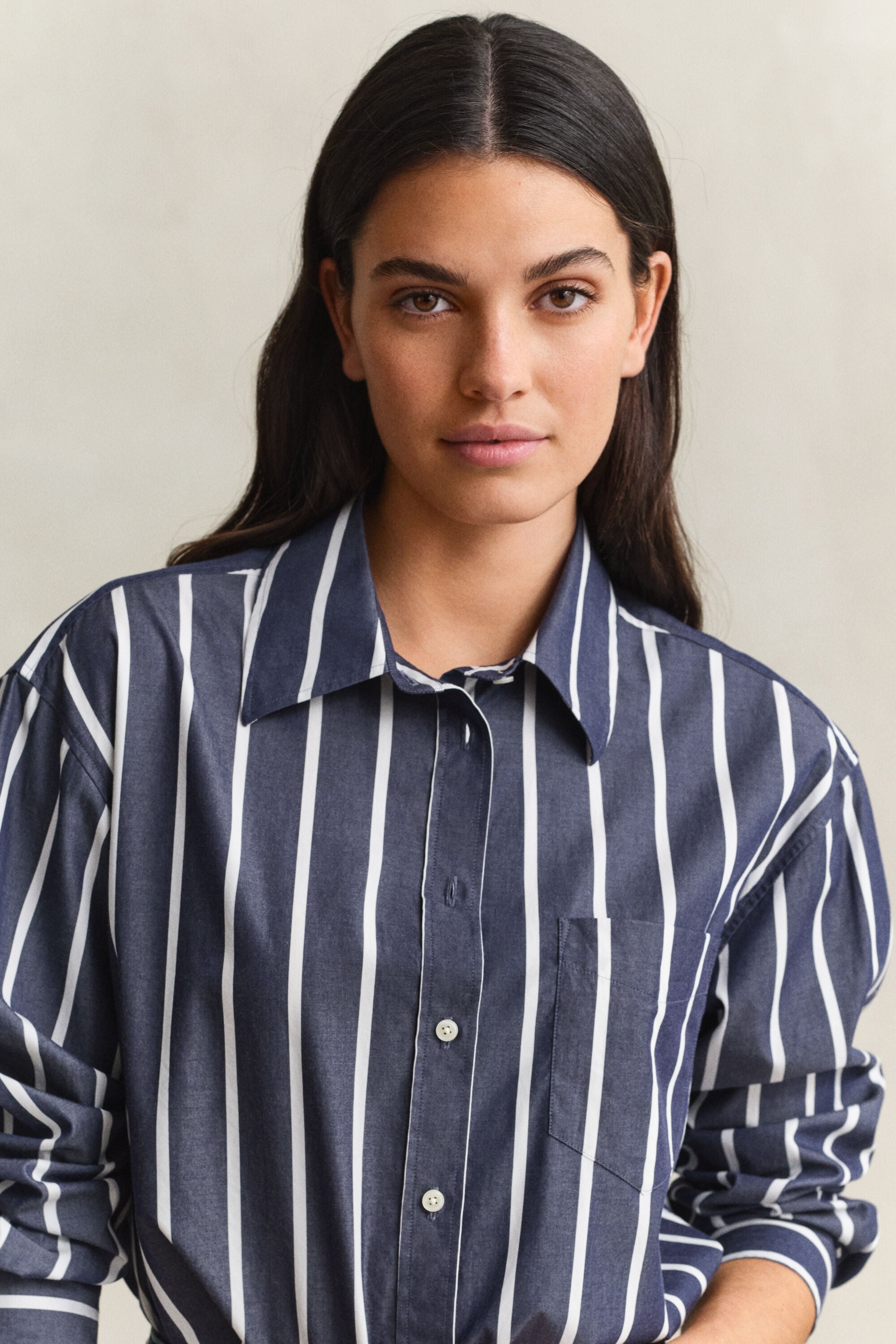 Relaxed Fit Striped Classic Poplin Shirt