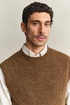 Alpaca Wool Blend Vest — HAZELNUT MELANGE 4