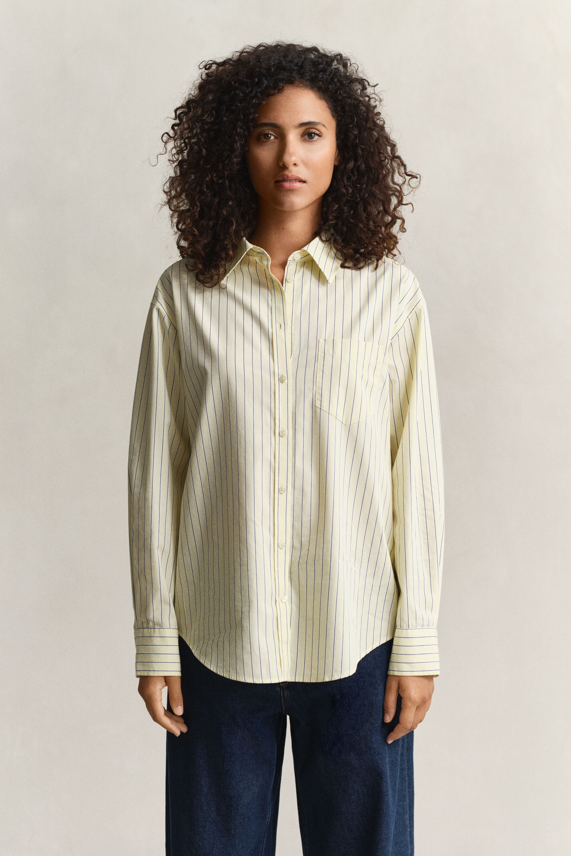 Relaxed Fit Striped Poplin Shirt
