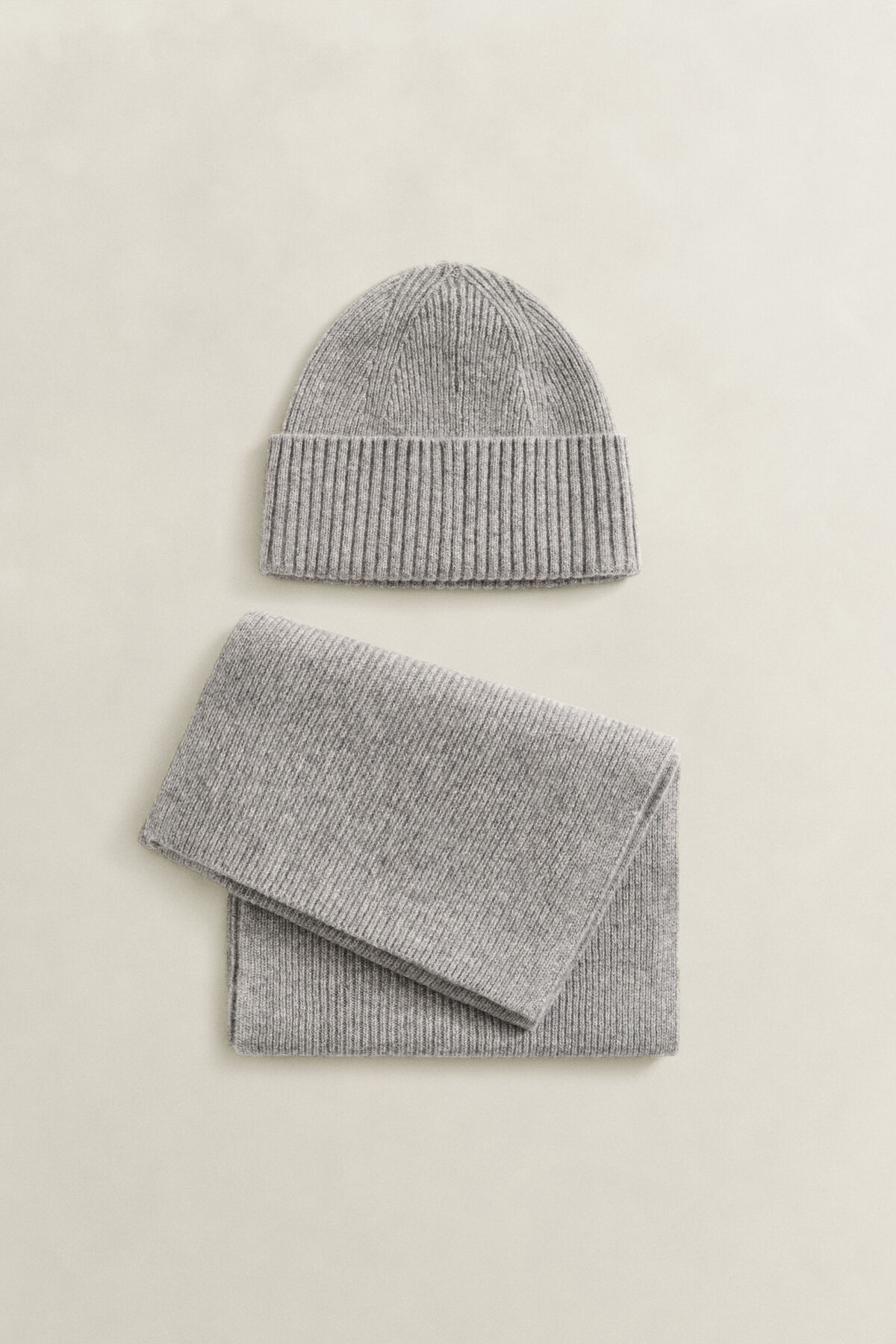 Cashmere Scarf & Beanie Gift Set — DARK GREY MELANGE
