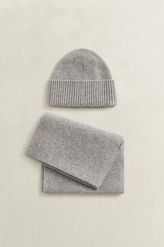 Cashmere Scarf & Beanie Gift Set — DARK GREY MELANGE 2