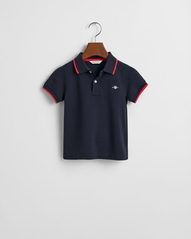 Kids GANT Striped Piqué Polo Shirt