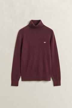 Wool Cotton Turtleneck Sweater — DARKENED WINE 1