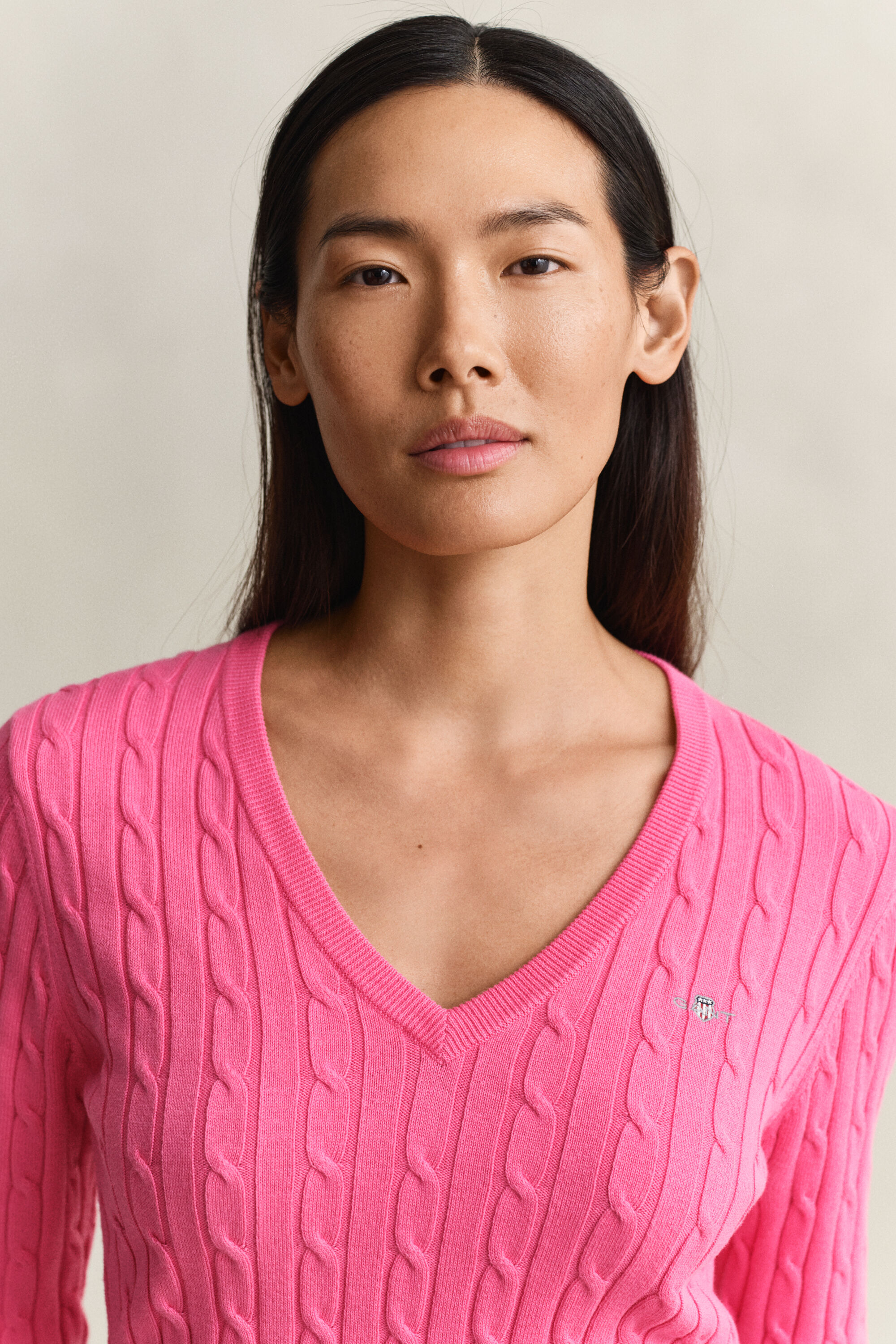 Cable Knit V-Neck Sweater