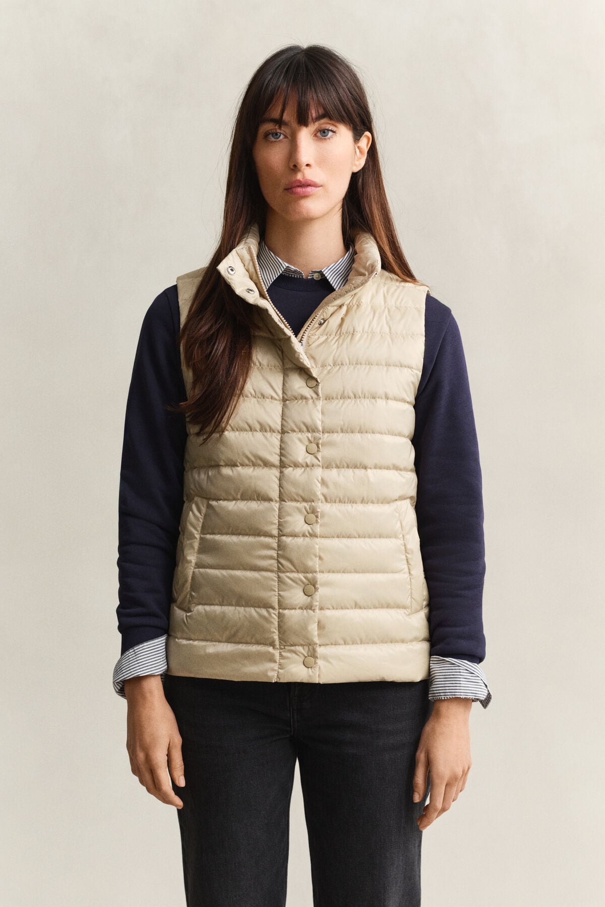 Light Down Vest — OAT BEIGE