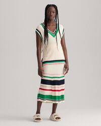 Striped Rib Knit Vest