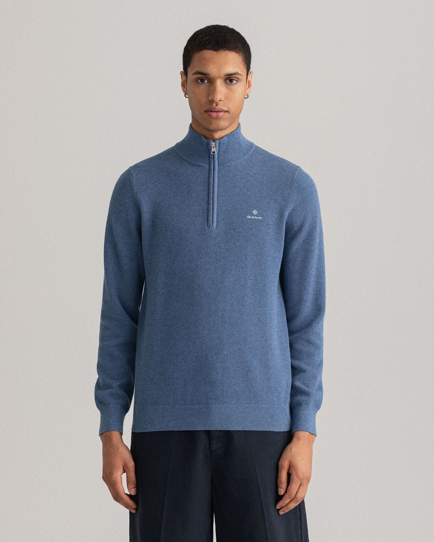 Gant honeycomb half zip clearance sweatshirt