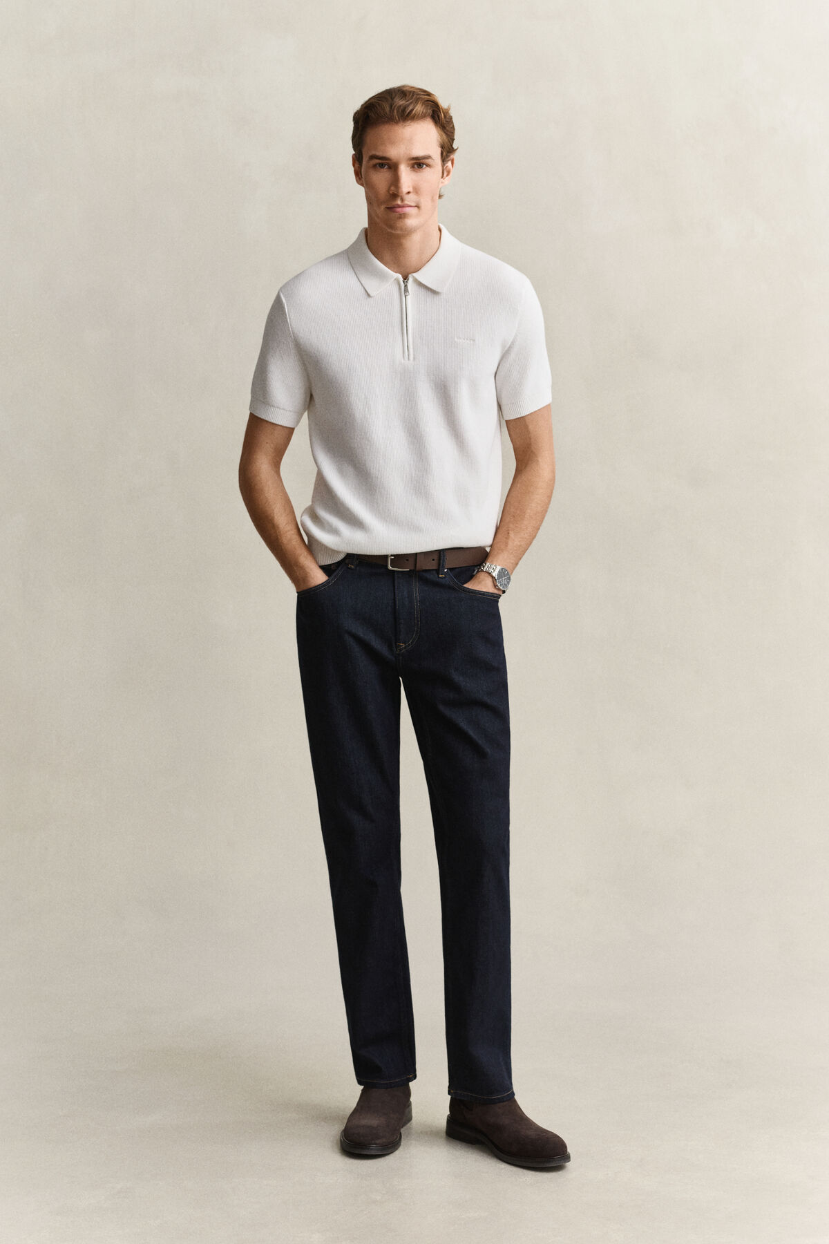 Regular Clean Wash Jeans — DARK BLUE