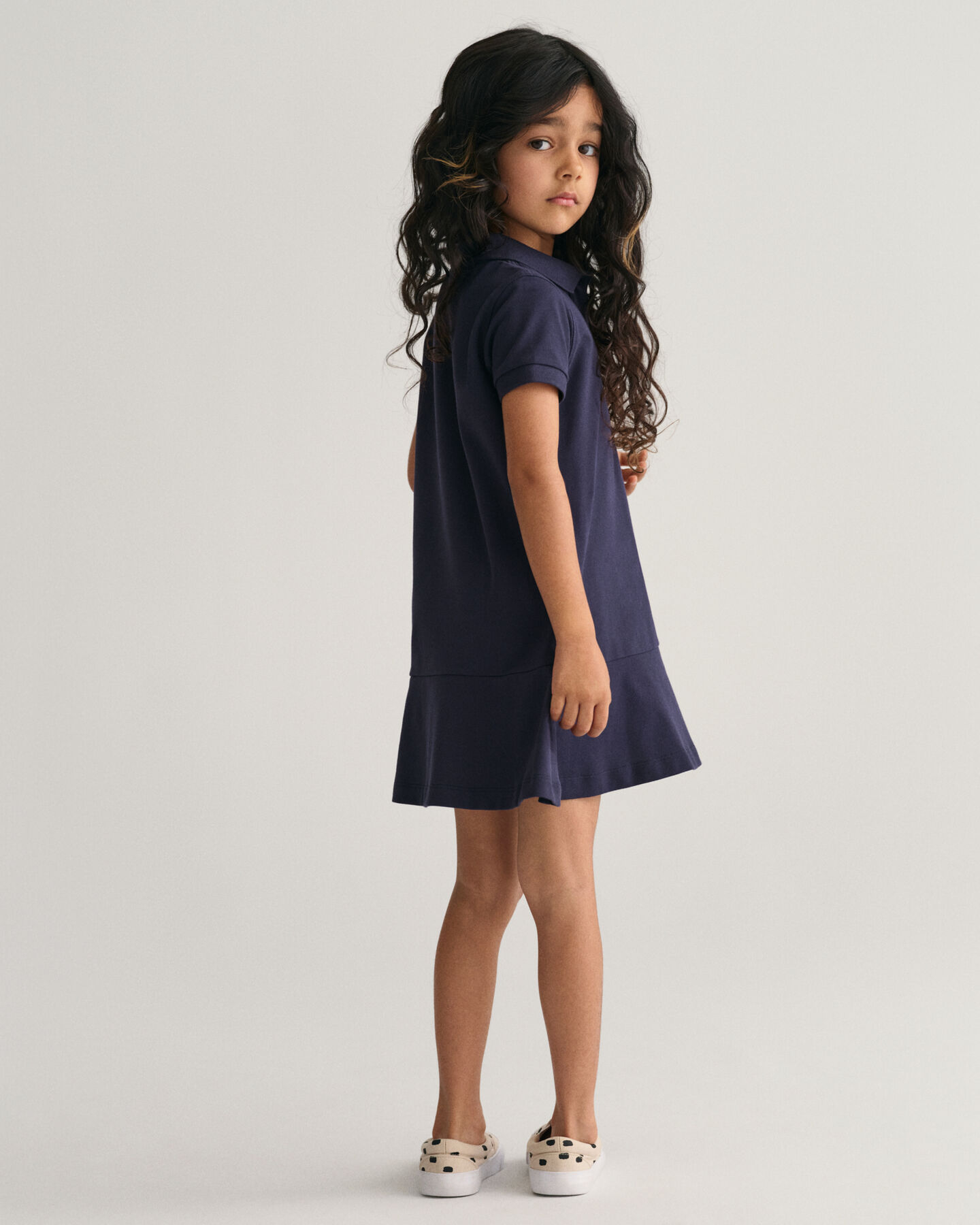 Girls Short Sleeve Piqu&eacute; Flounce Dress