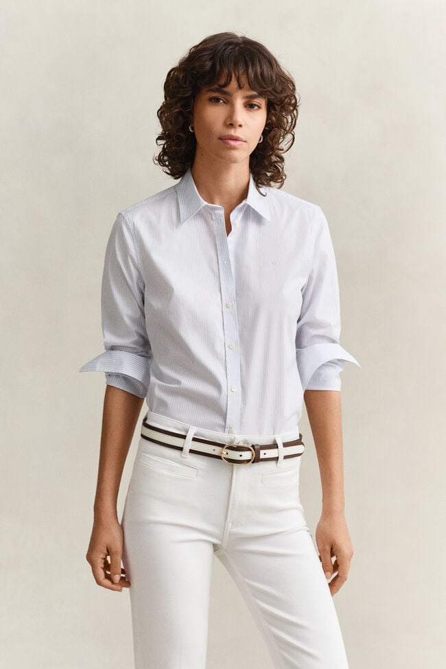 Slim Fit Striped Poplin Shirt