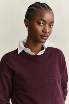 Superfine Lambswool Crew Neck Sweater — DARKENED WINE 4