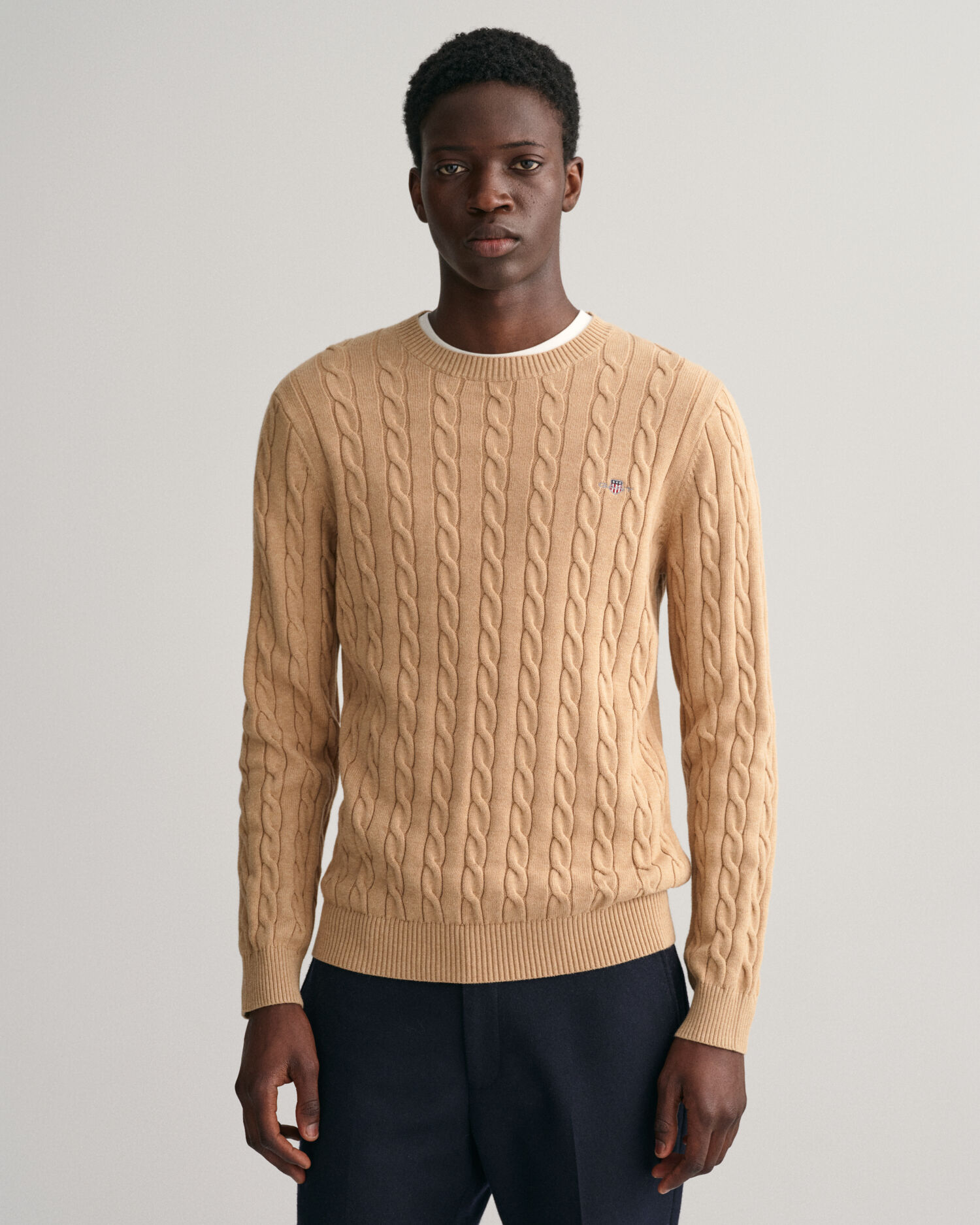 Crew Neck Cable Knit in Worn White | Outlet | Wrangler®