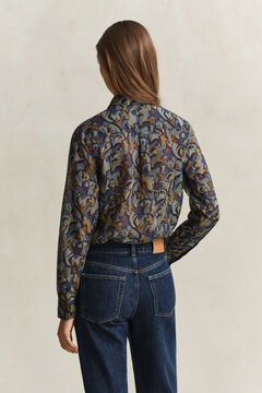 Printed Cotton Silk Shirt — EVENING BLUE 2