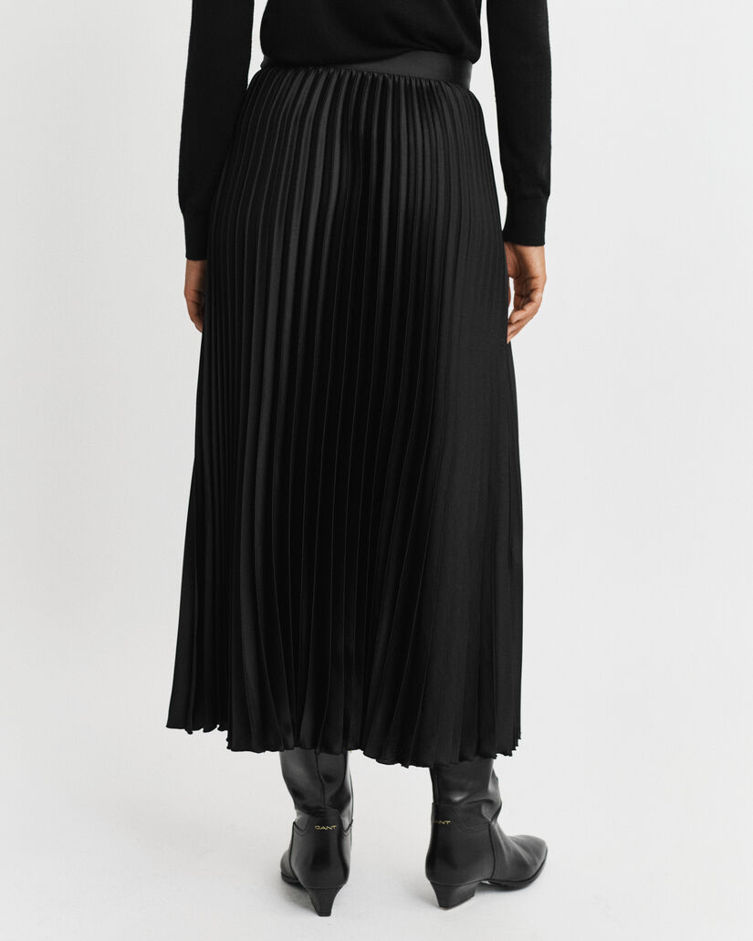 Pleated Sateen Skirt