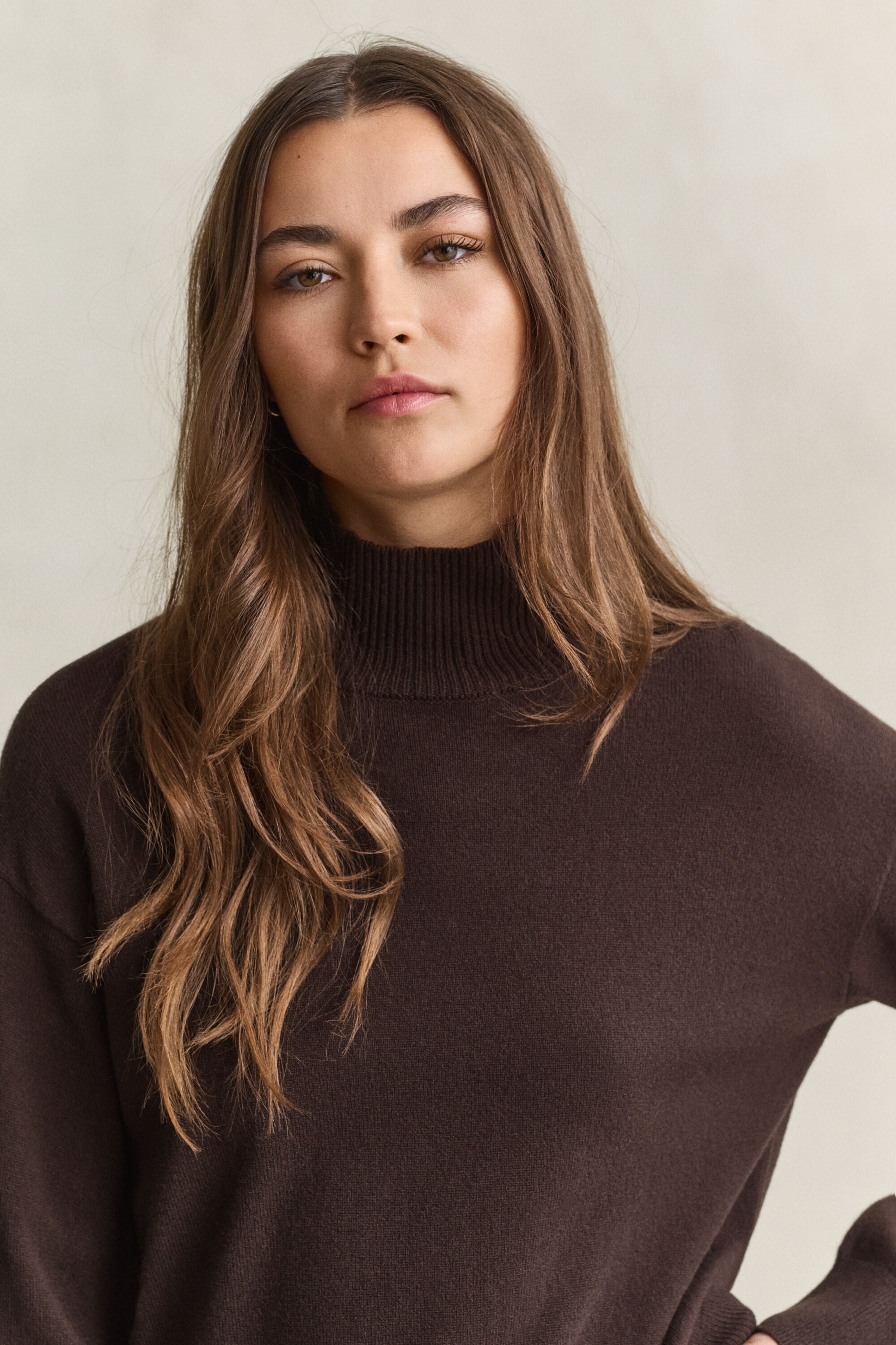 Superfine Lambswool Mock Neck Sweater