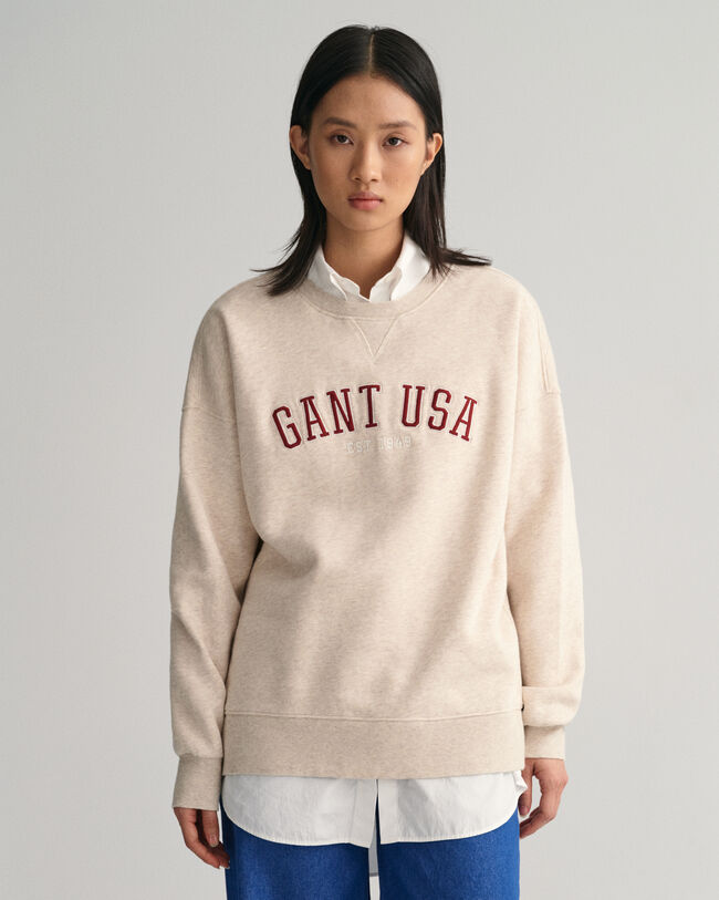 Oversized GANT USA Crew Neck Sweatshirt - GANT