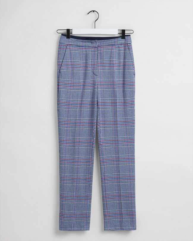 Check Jersey Cigarette Pants