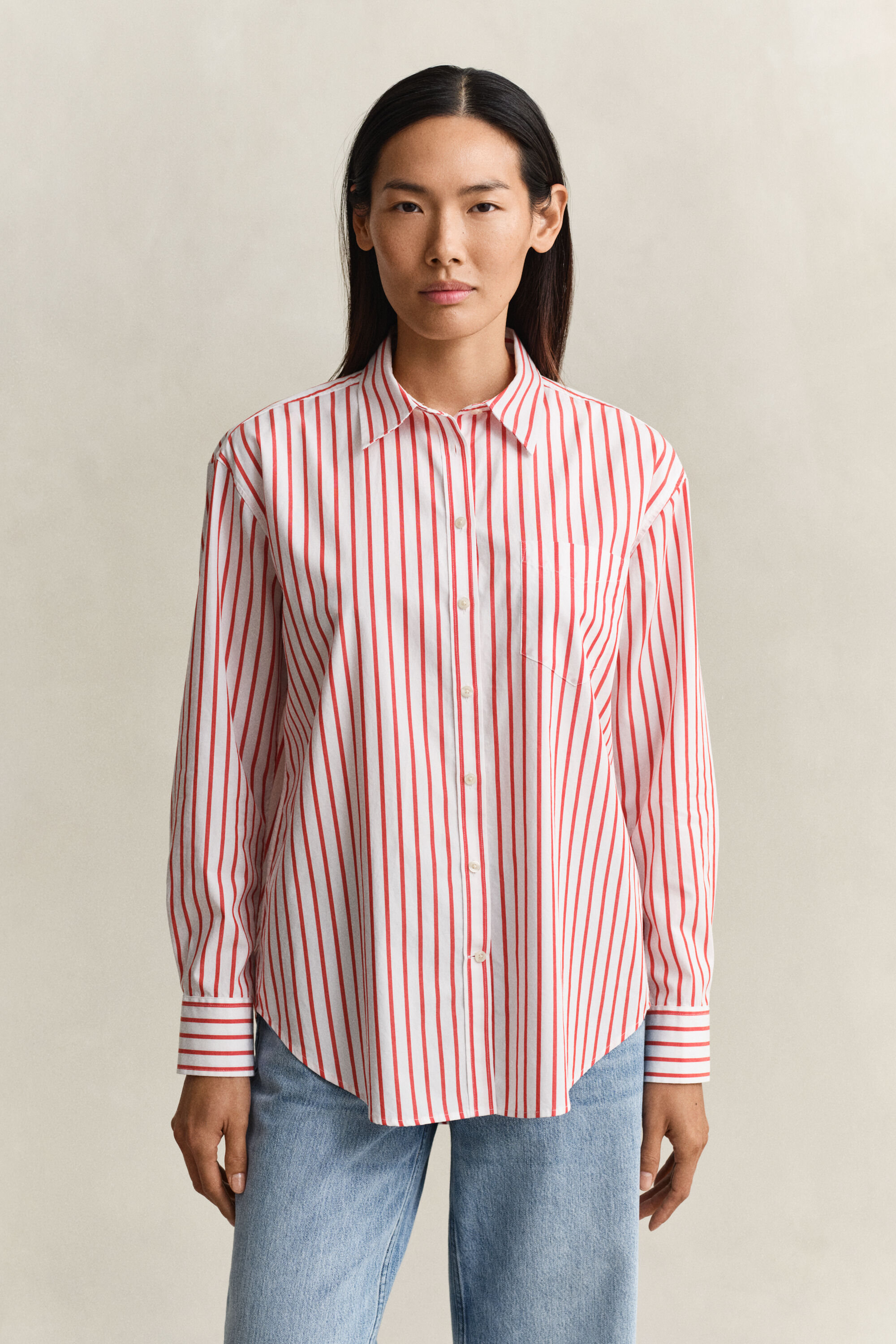 Relaxed Fit Striped Classic Poplin Shirt