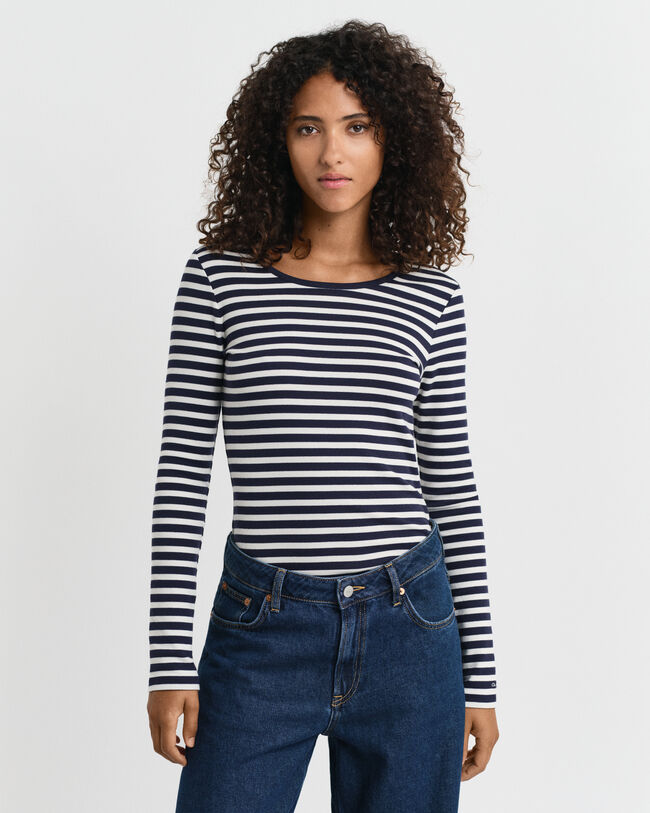 Striped Rib Long Sleeve T-Shirt