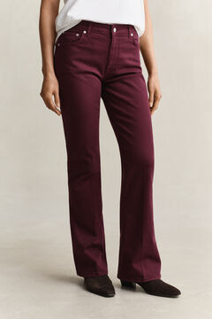 Slim Flared Color Jeans — DARKENED WINE 5