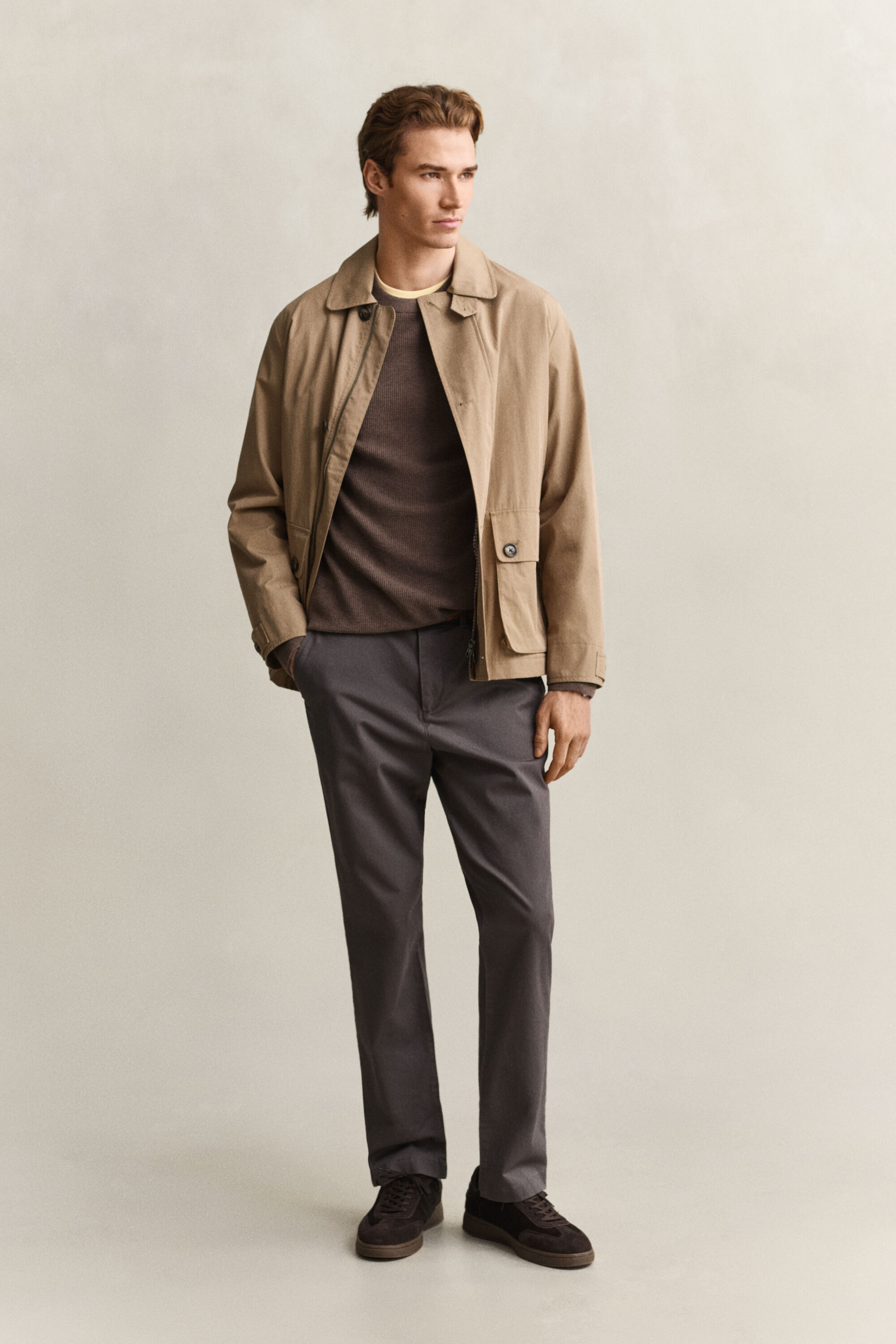 Textured Cotton Crew Neck Sweater