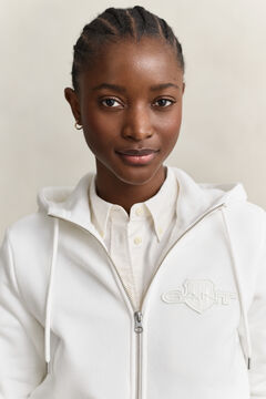Tonal Shield Zip Hoodie — EGGSHELL 4