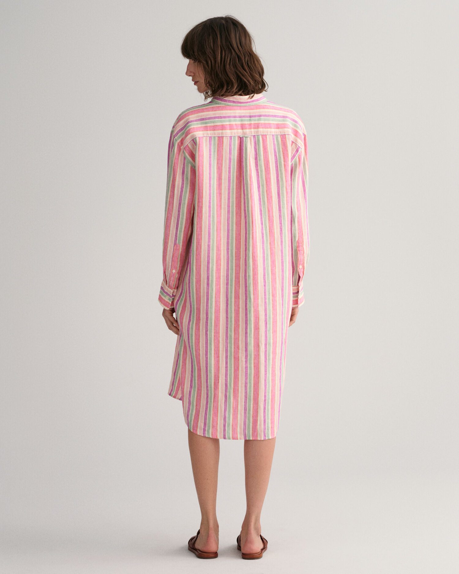 Multi Striped Linen Shirt Dress - GANT