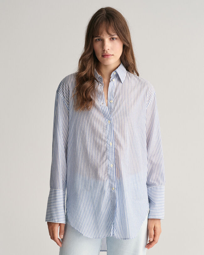 Relaxed Fit Wide Cuff Striped Shirt - GANT