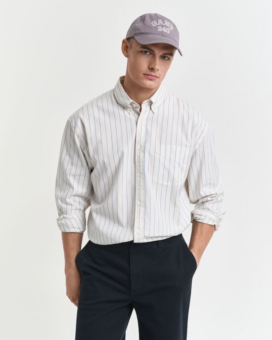 Relaxed Fit Striped Luxury Oxford Shirt
