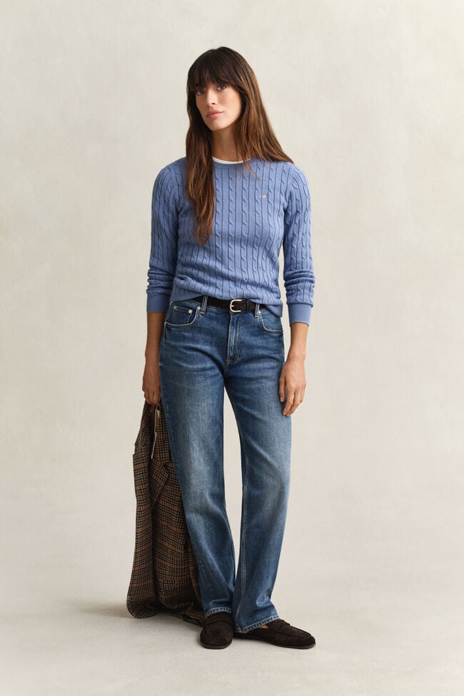 Cable Knit Crew Neck Sweater