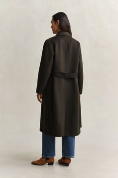 Handstitched Belted Coat — DARK MOSS GREEN 2