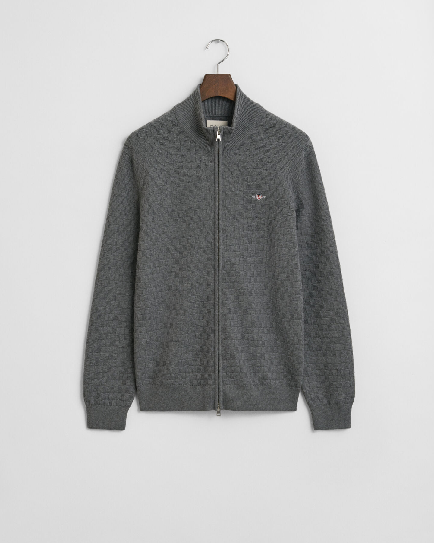 Micro Textured Zip Sweater