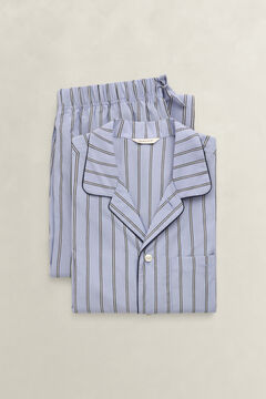 Striped Poplin Pajama Set — LAVENDER BLUE 1