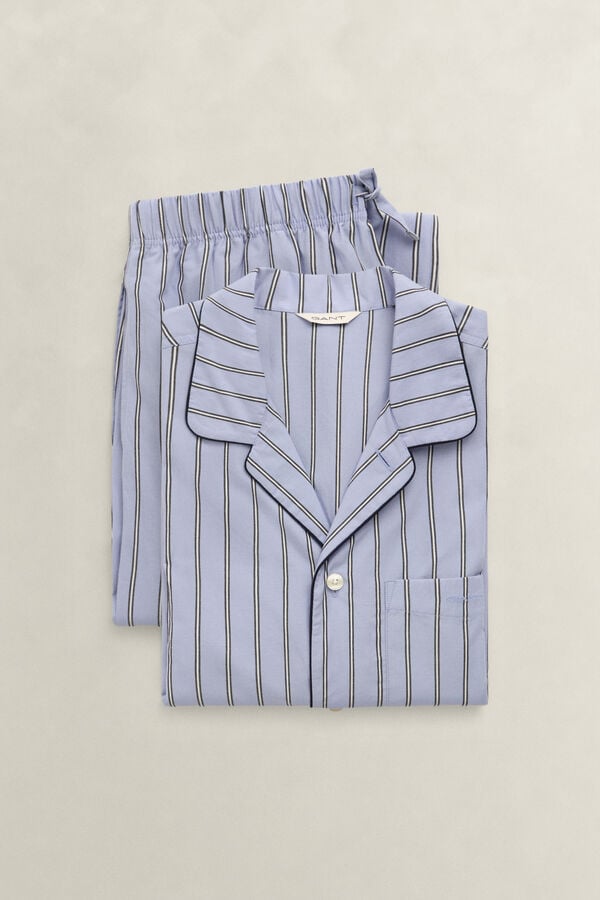 Striped Poplin Pajama Set — LAVENDER BLUE
